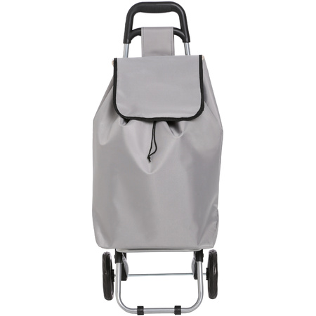 5Five Boodschappen trolley tas - inhoud 30 liter - grijs - met wielen - Boodschappentas - 35 x 28 x 92 cm
