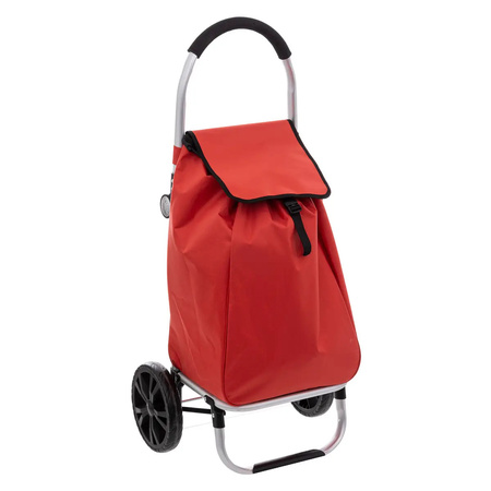 5Five Boodschappen trolley tas met wielen - 51 liter - rood - 44x37x98 cm - Het topmodel trolley
