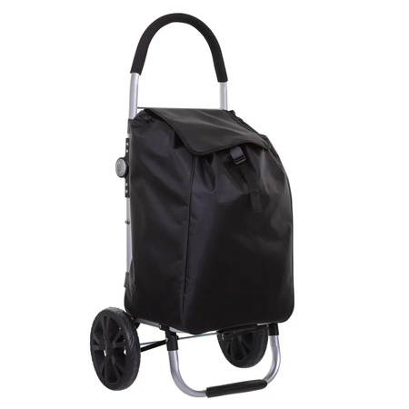 5Five Boodschappen trolley tas met wielen - 51 liter - zwart - 44x37x98 cm - Het topmodel trolley