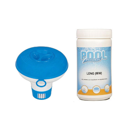 Chlorine floater/distributor for small swimming pools 12 cm with pool chlorine tablets 1 kilo