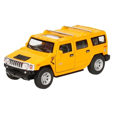 Schaalmodel Hummer H2 SUV geel 12,5 cm