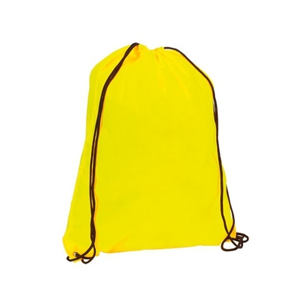 Neon geel gymtas/sporttas met rijgkoord 34 x 42 cm