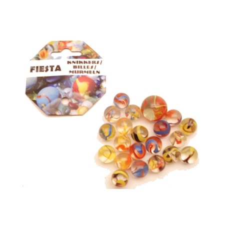 Bag with fiesta marbles 21 pieces