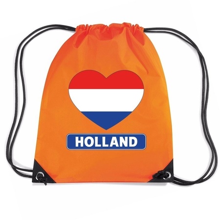 Orange Holland heart flag bag