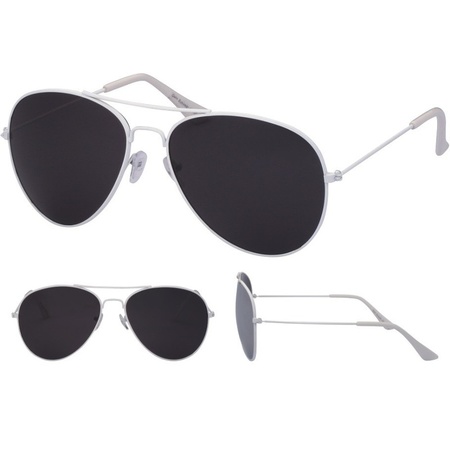 Police sunglasses white with black glasses for adults