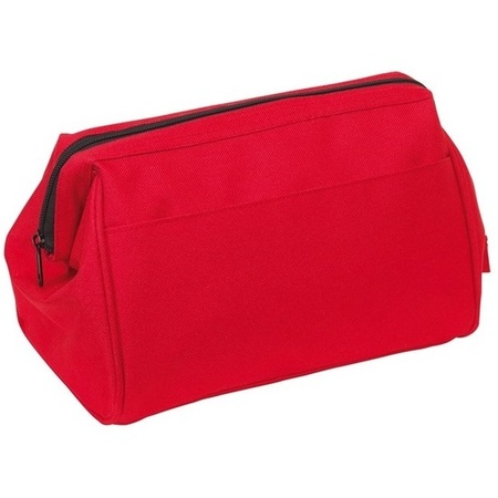 Toiletbag red with hinge clasp 25 cm