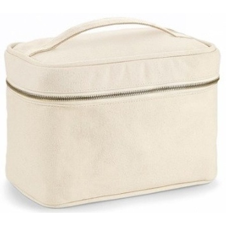 Toiletry bag/make up case beige 23 cm