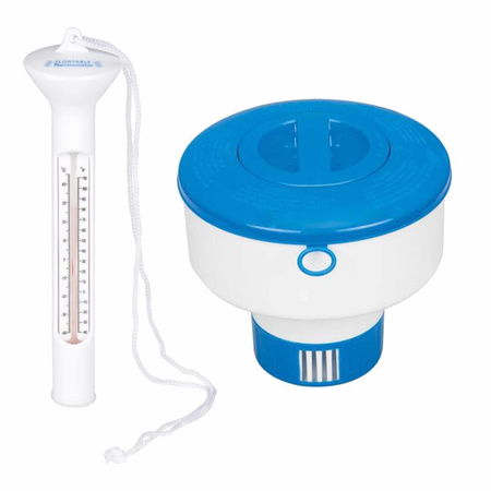 Pool chlorinator with thermometer